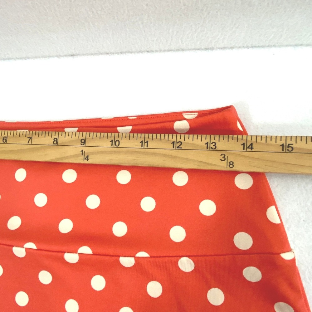 Louie Lucie Skirt Women S Orange Coral Creme Polka Dot A-Line Retro Rockabilly - Picture 7 of 9